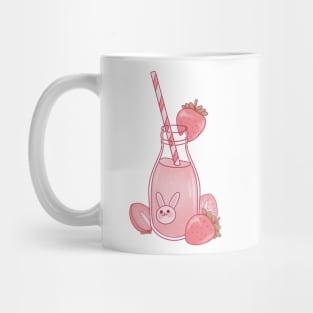 Strawberry milk with a straw Mug